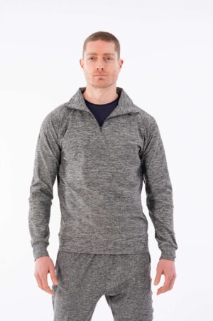 323201. Buzo Anorak Medio Cierre Gris Melange