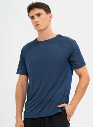 122453. Remera Combinada Degrade Azul