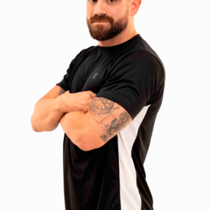 122494. Remera Set Combinada Negro con Blanco