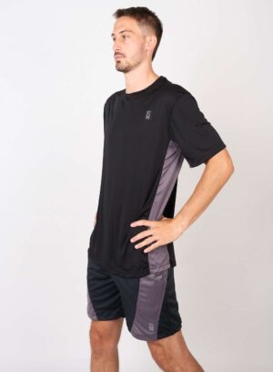 121756. Remera Double Negra con Gris