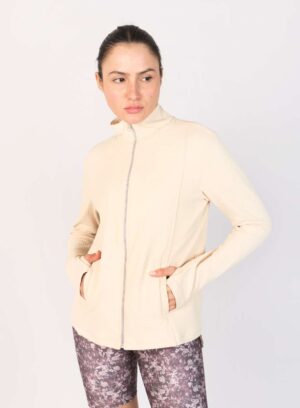 328236. Campera Texturada Tweed Off White
