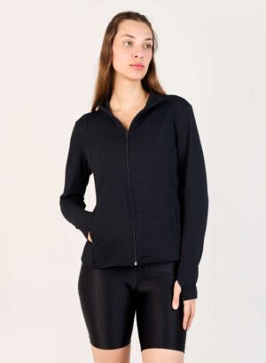 328236. Campera Texturada Tweed Negra