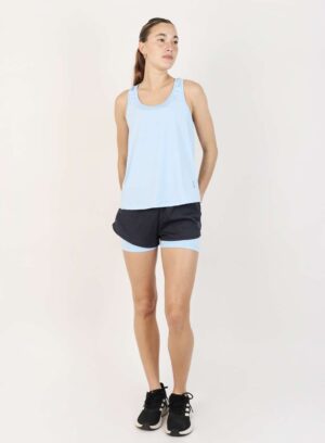 426904. Short Micro con Calza Gris Topo con Celeste