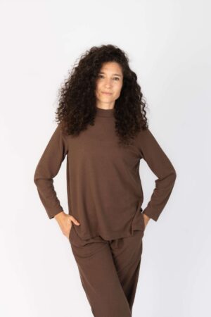 323135. Buzo Vórtice Marrón Arcilla